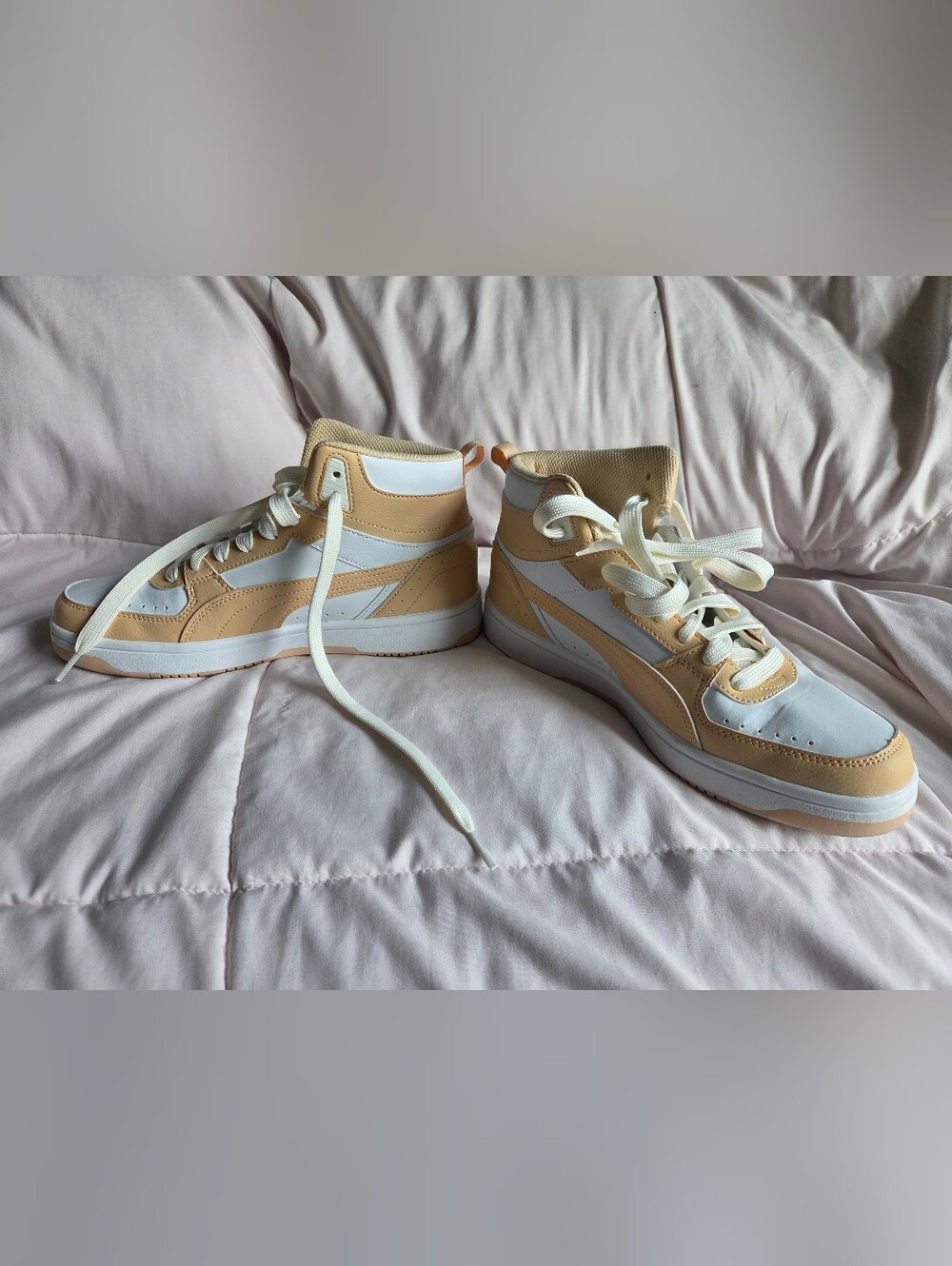 Puma Women's High-Top Sneakers in Cream and White